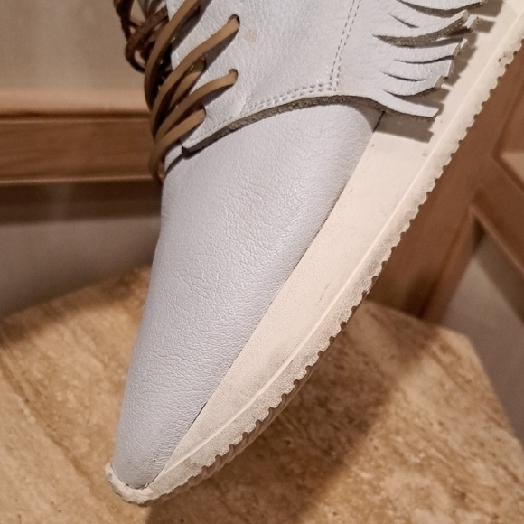 Esse ut Esse White Leather Fringe Sneakers EU 40 US 10 - Picture 5 of 14